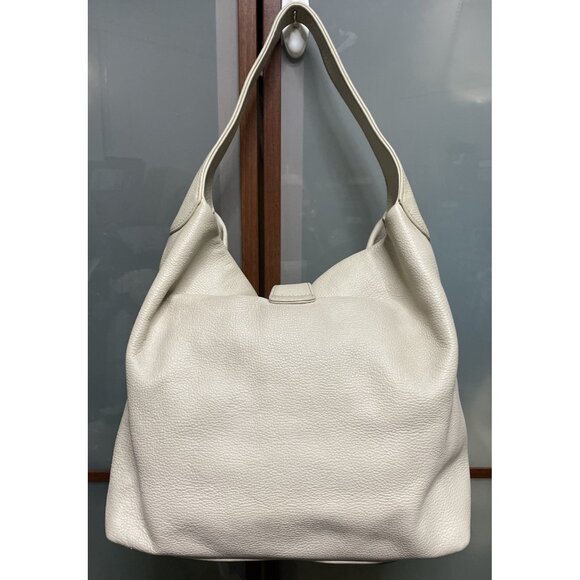 Dooney & Bourke Belvedere XL Ivory Pebbled Leather Hobo Shoulder Hand Bag Purse - Picture 2 of 16